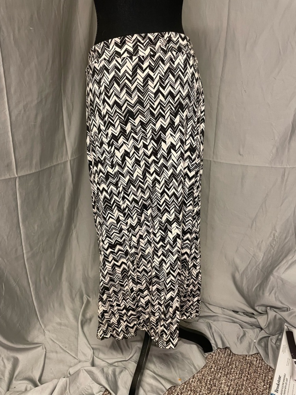 Anthropologie Maeve Black & White Chevron Maxi Skirt - Picture 3 of 9